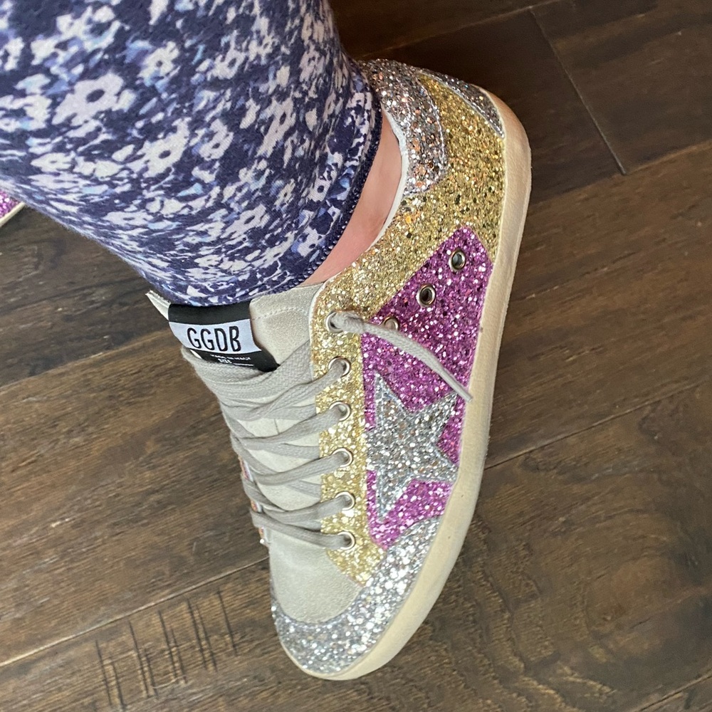 Golden Goose Glitter Sneakers - Silver, Purple, Gold - Picture 3 of 9